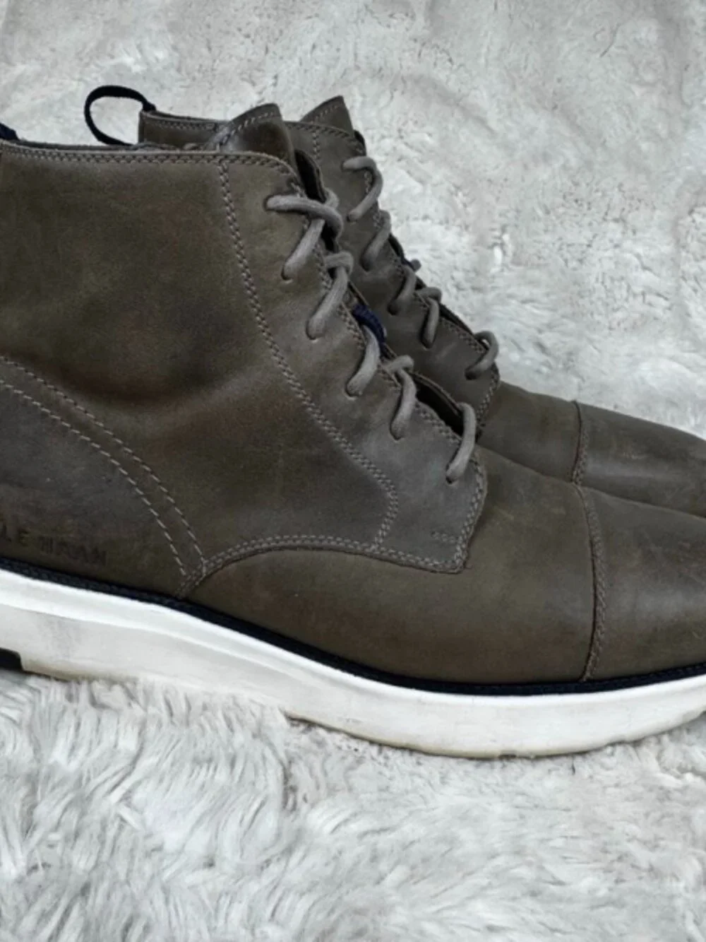 Cole Haan Grand 360 Men's 11.5M Gray Dress Office Ankle Chukka Boots Side Zip